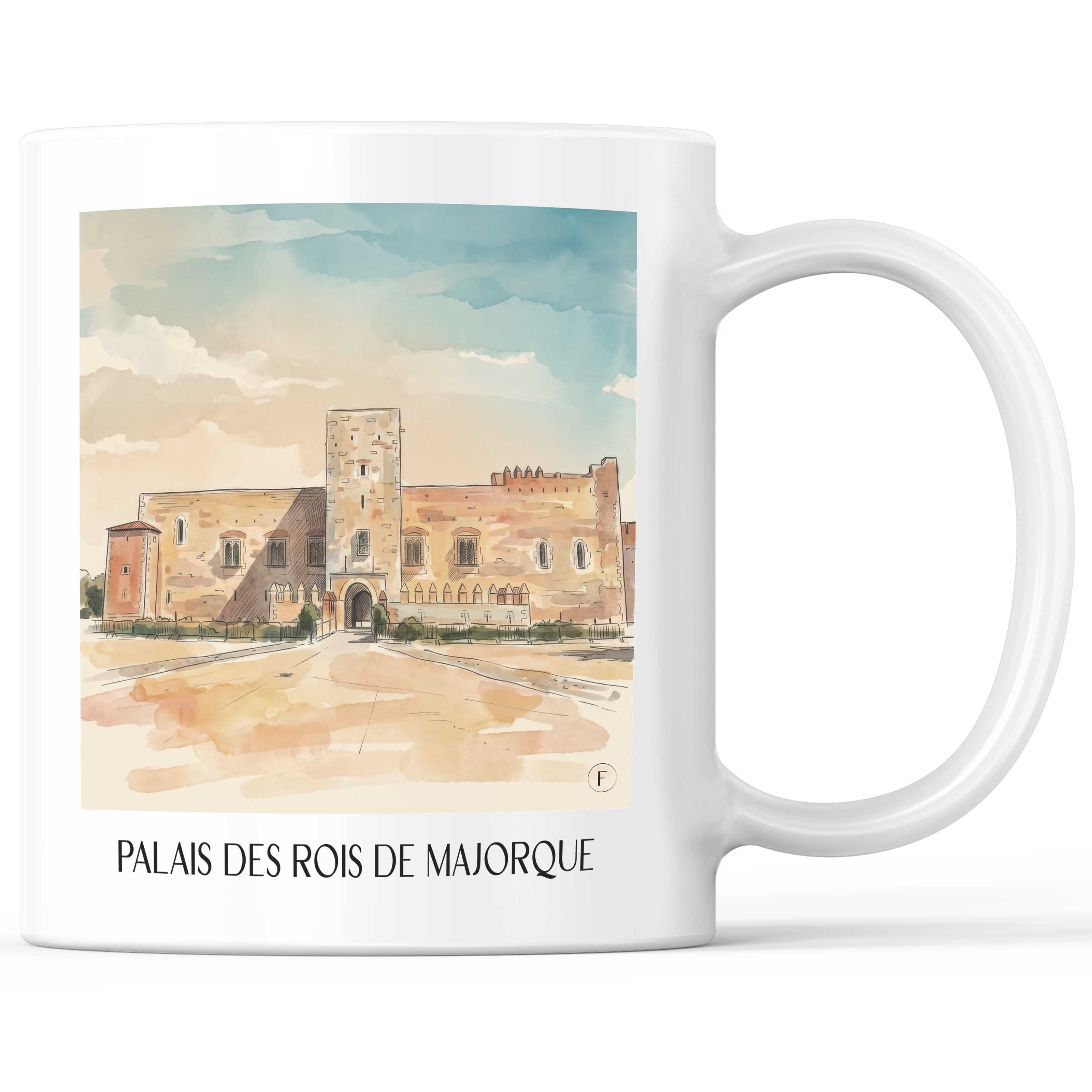 palais-des-rois-de-majorque-perpignan-frankreich-kaffeebecher-aquarell