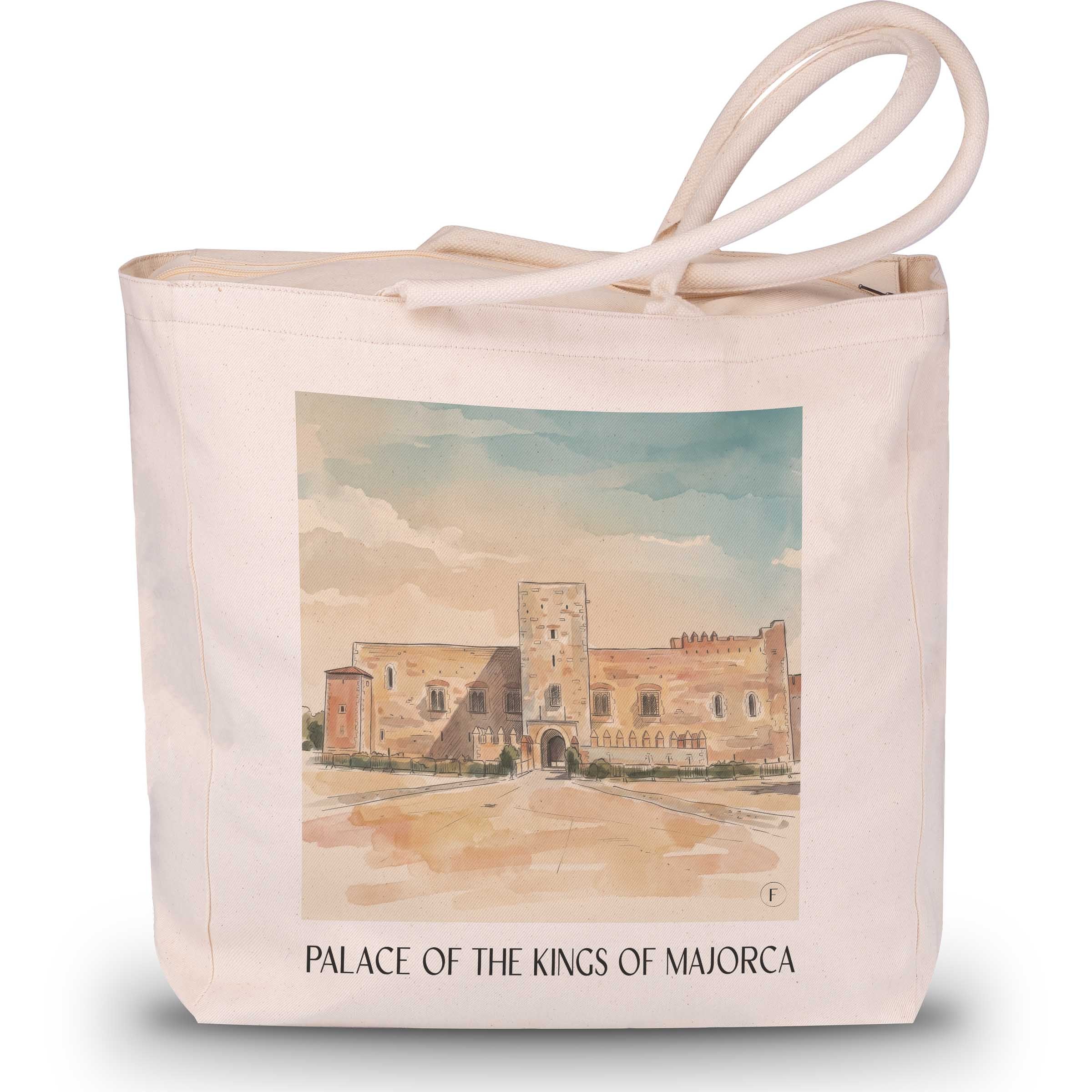 Palais des Rois de Majorque Shopping Tasche - Perpignan - Frankreich Tote Bag - Einkaufstasche im Aquarell Stil