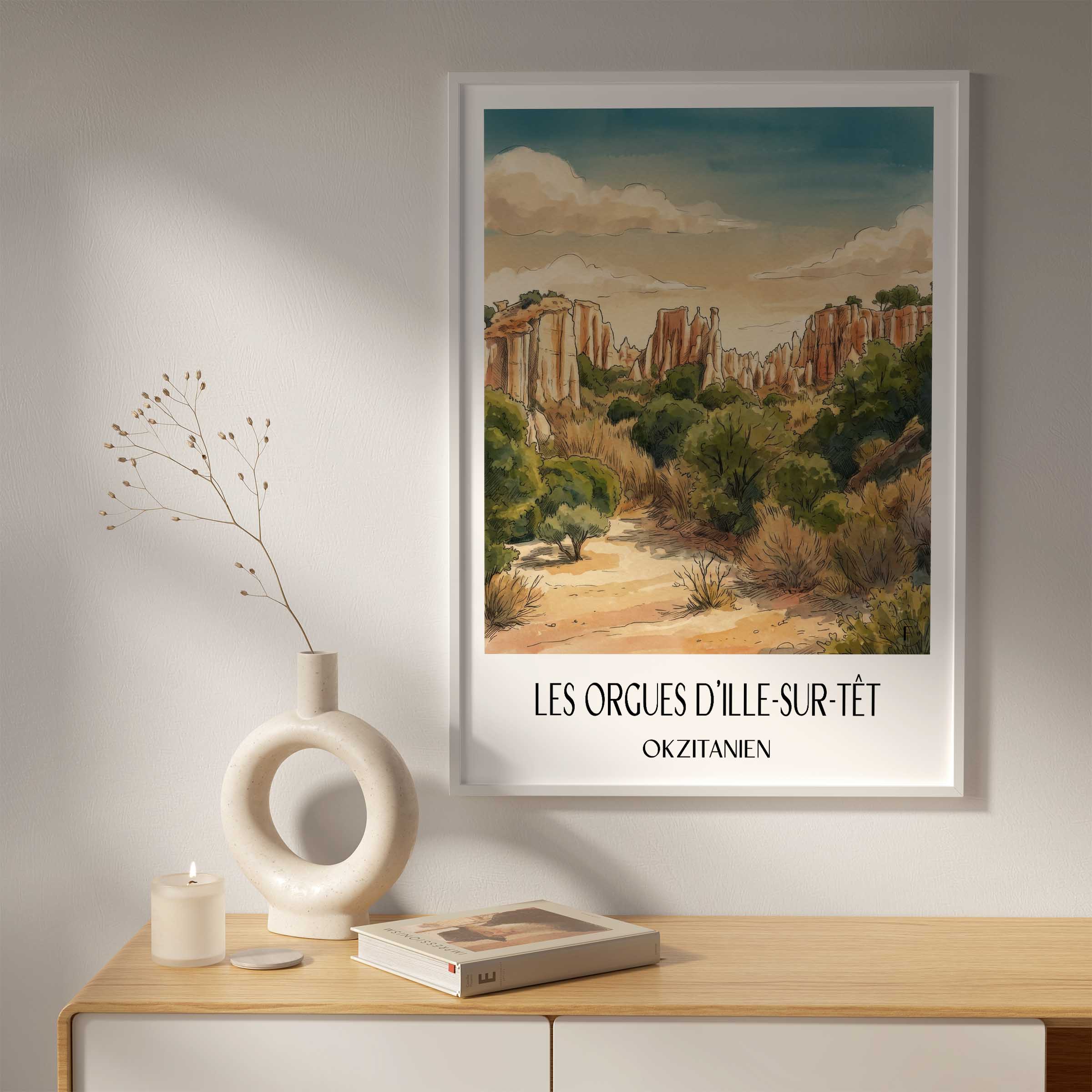 les-orgues-d'ille-sur-têt-okzitanien-frankreich-poster-aquarell