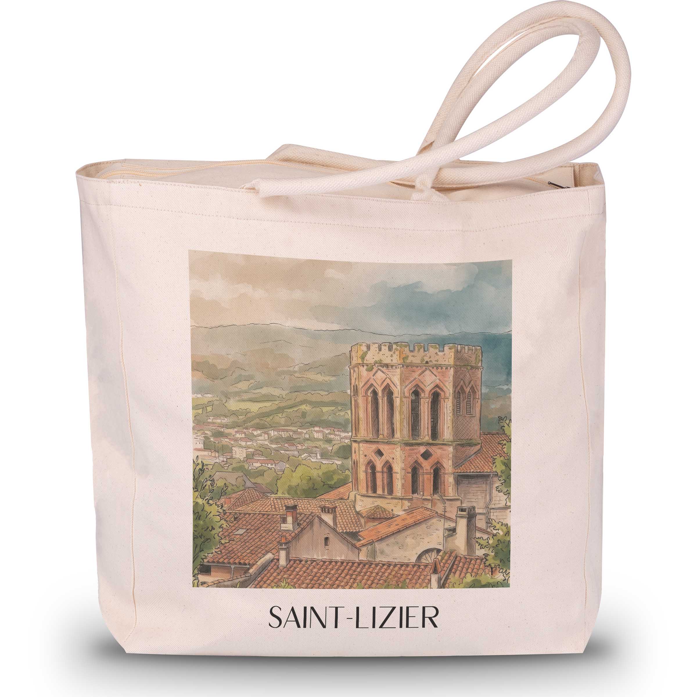 saint-lizier-couserans-frankreich-einkaufstasche-aquarell