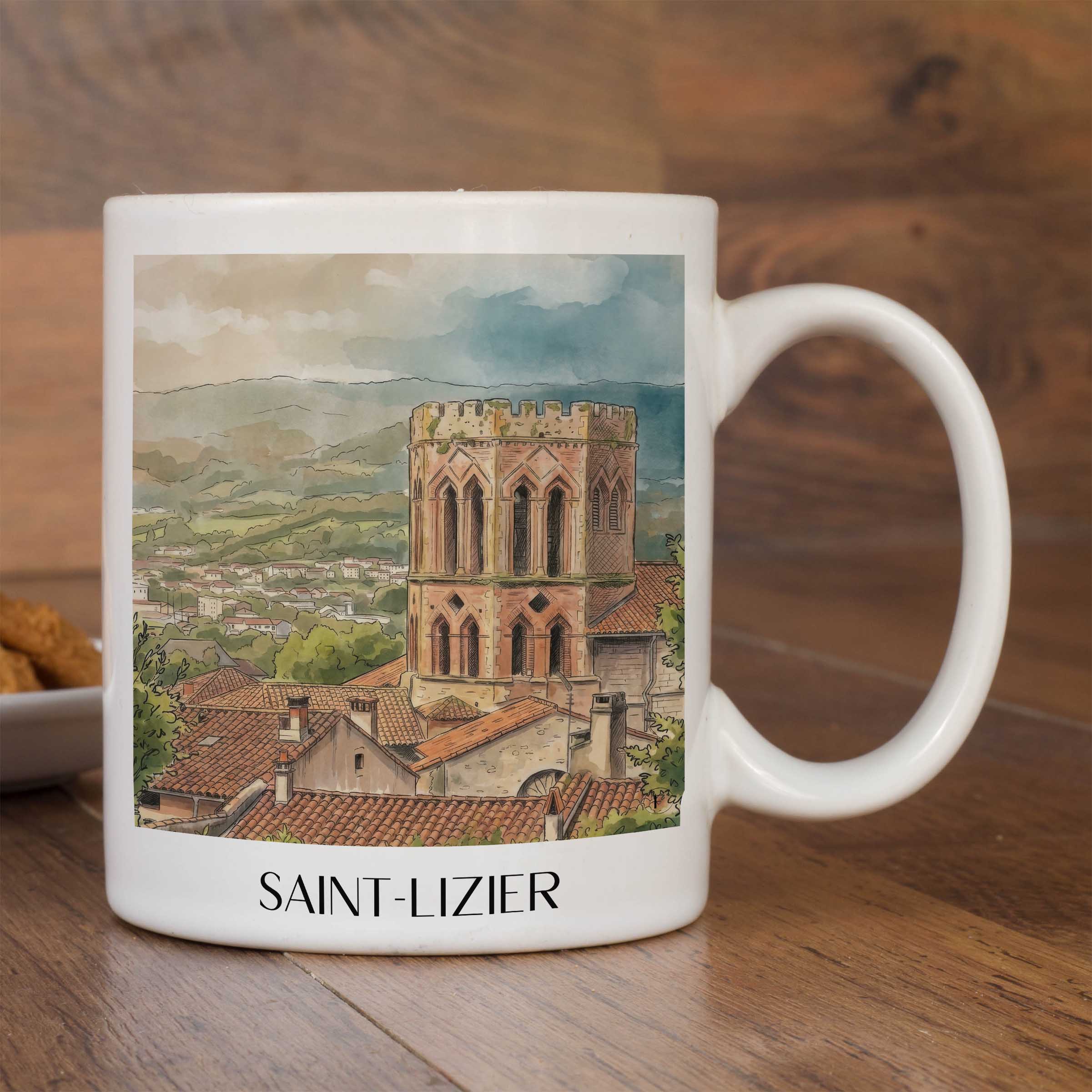 saint-lizier-couserans-frankreich-kaffeebecher-aquarell