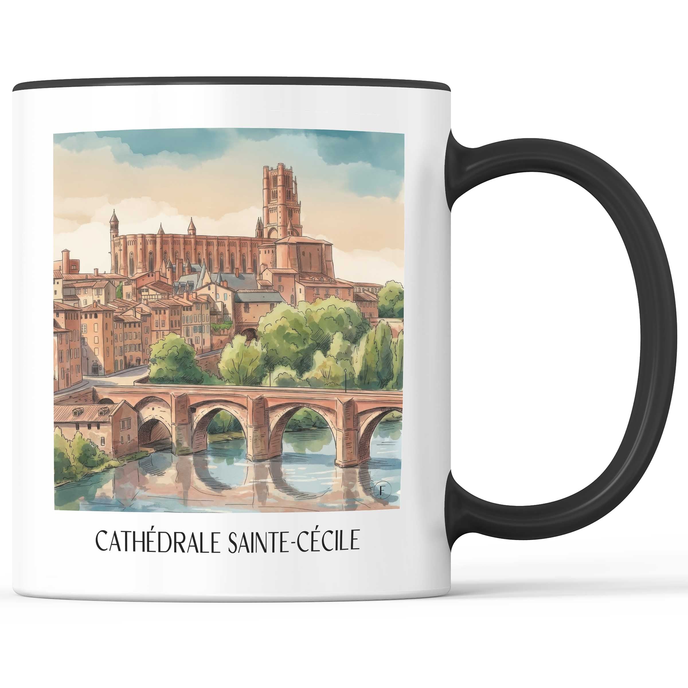 cathédrale-sainte-cécile-albi-frankreich-kaffeebecher-aquarell