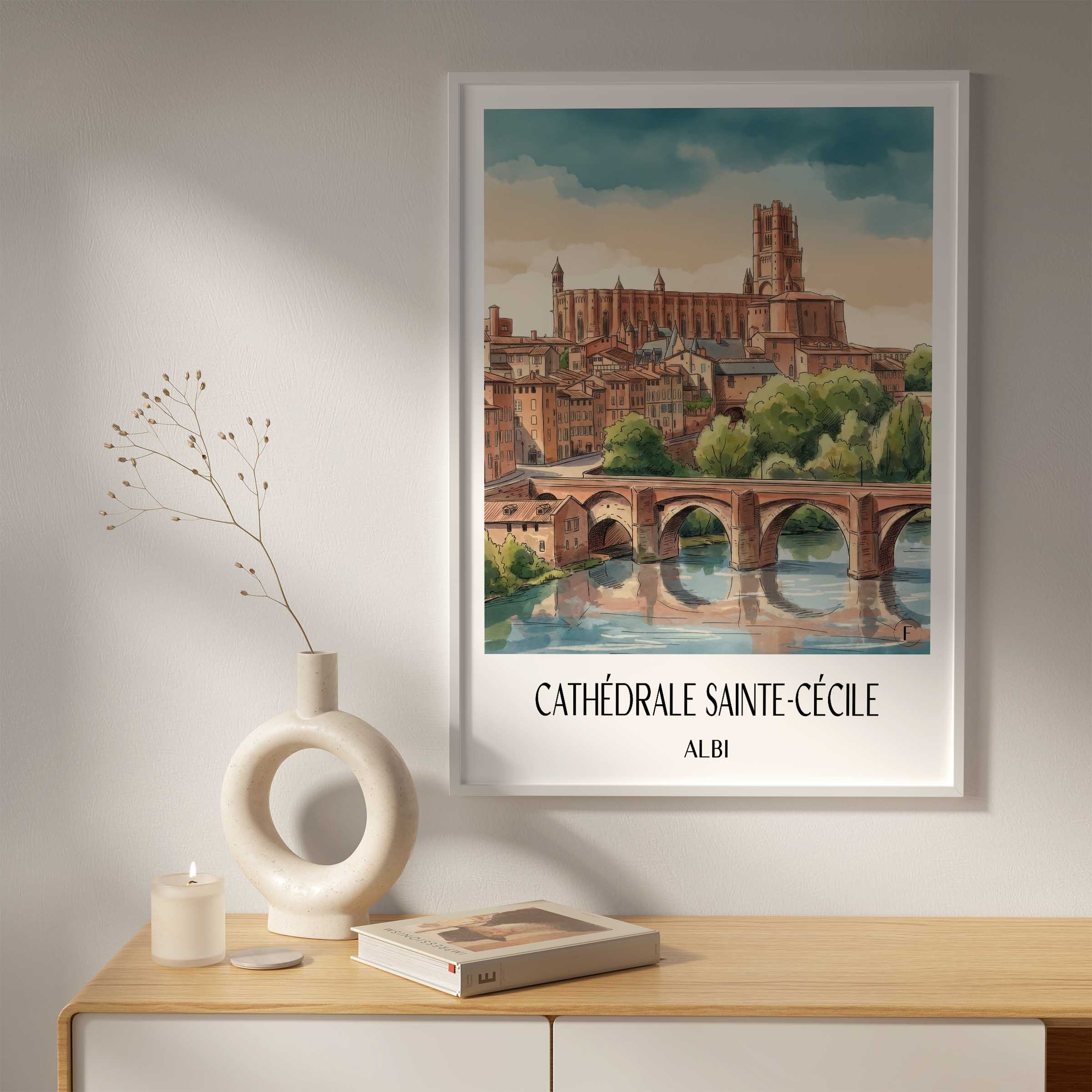 cathédrale-sainte-cécile-albi-frankreich-poster-aquarell