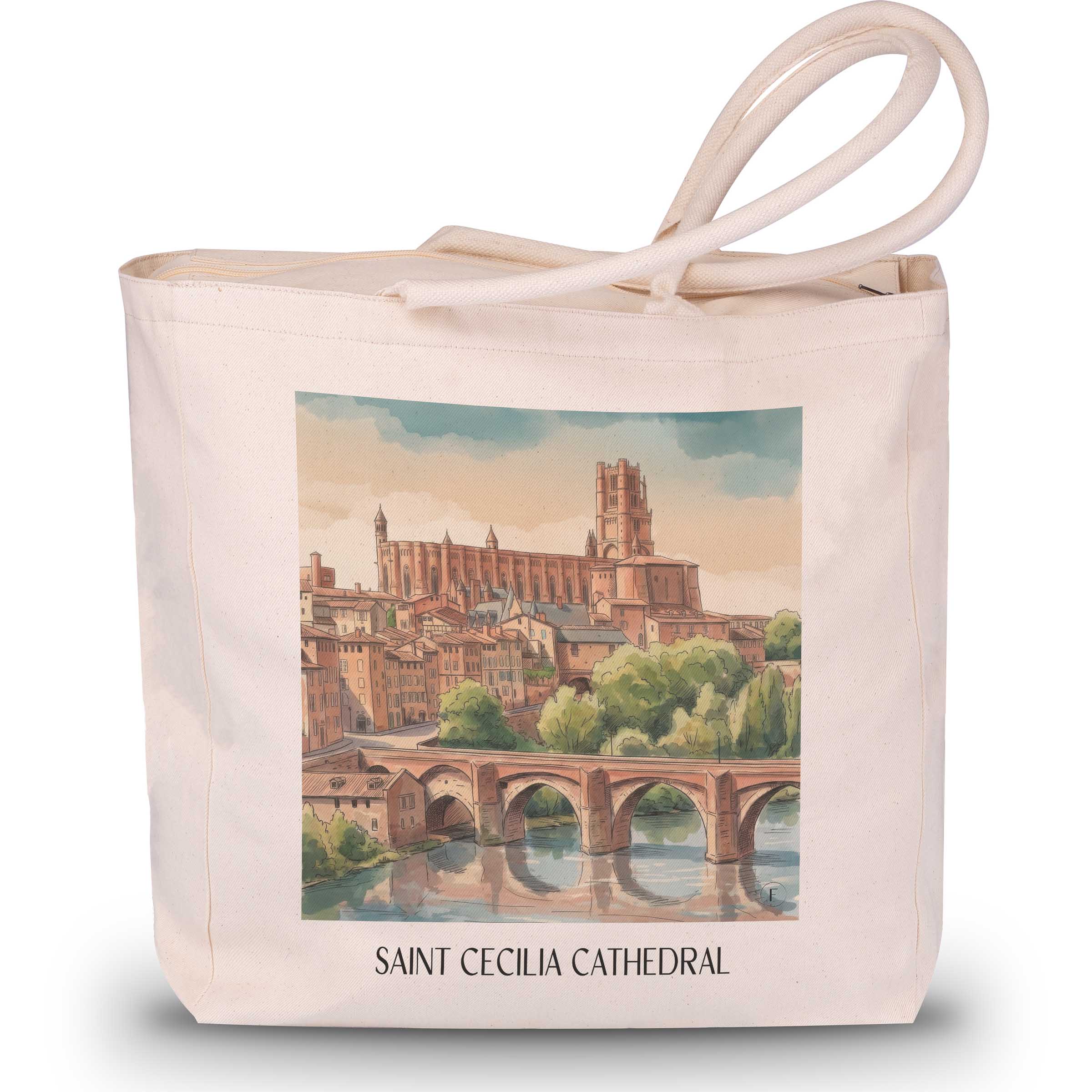 Cathédrale Sainte-Cécile Shopping Tasche - Albi - Frankreich Tote Bag - Einkaufstasche im Aquarell Stil