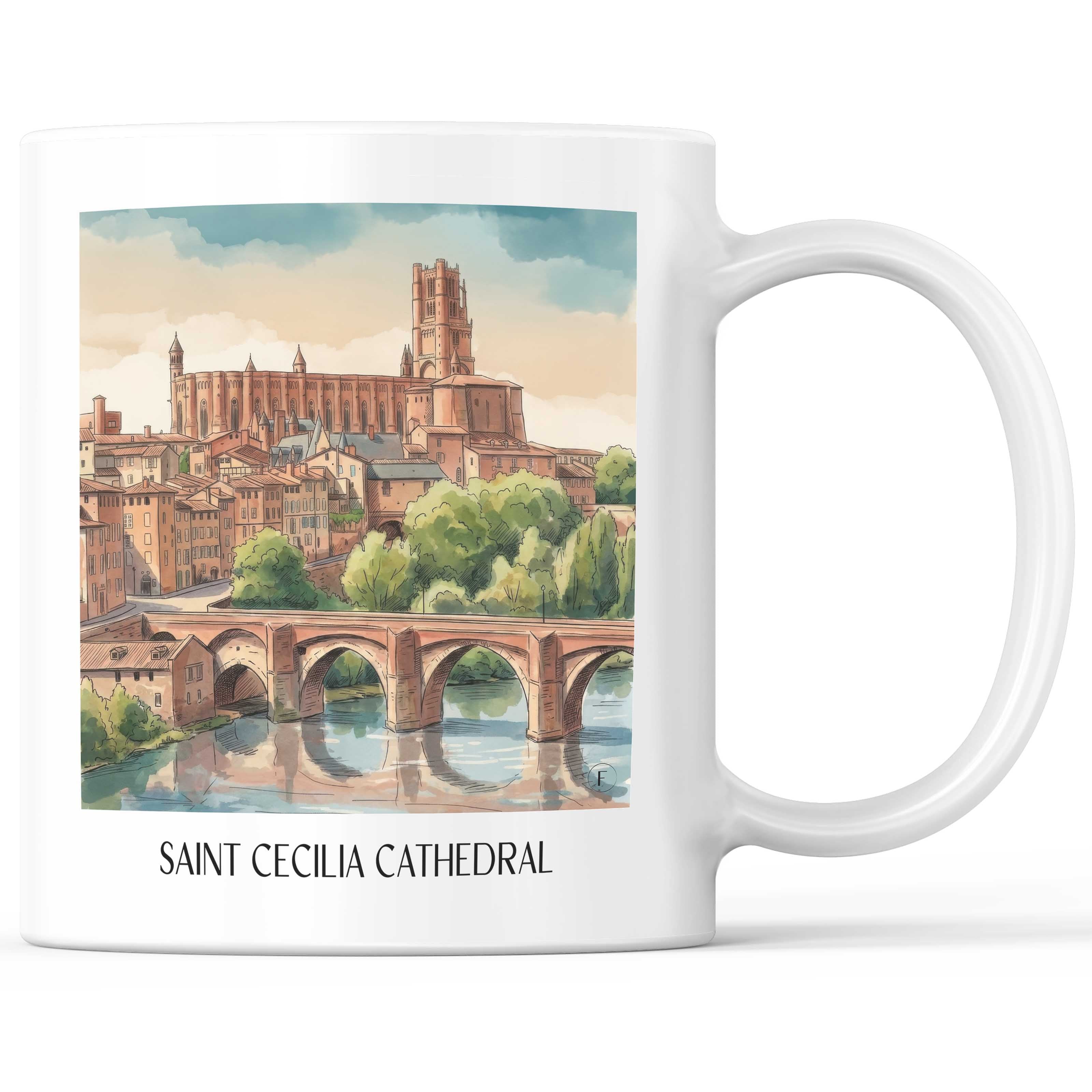 Cathédrale Sainte-Cécile Kaffeebecher - Albi - Frankreich Becher - Kaffeetasse im Aquarell Stil