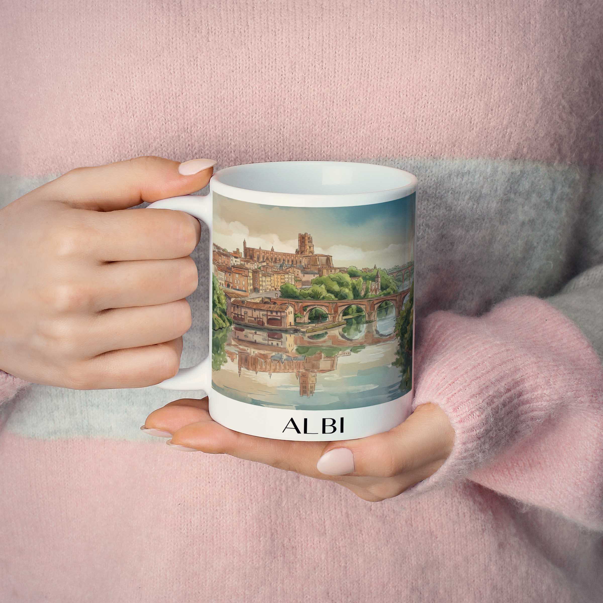 albi-okzitanien-frankreich-kaffeebecher-aquarell