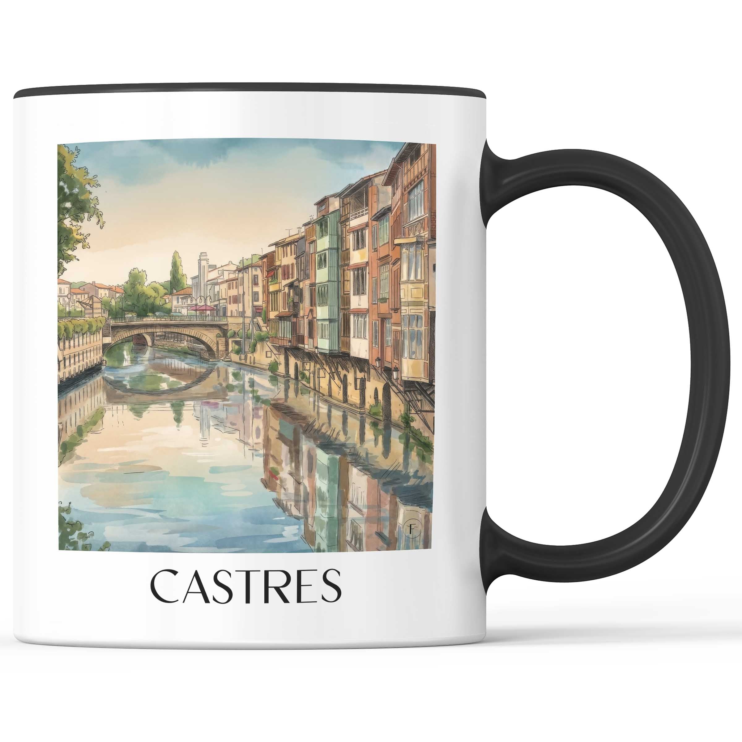 castres--pays-d'autan-frankreich-kaffeebecher-aquarell