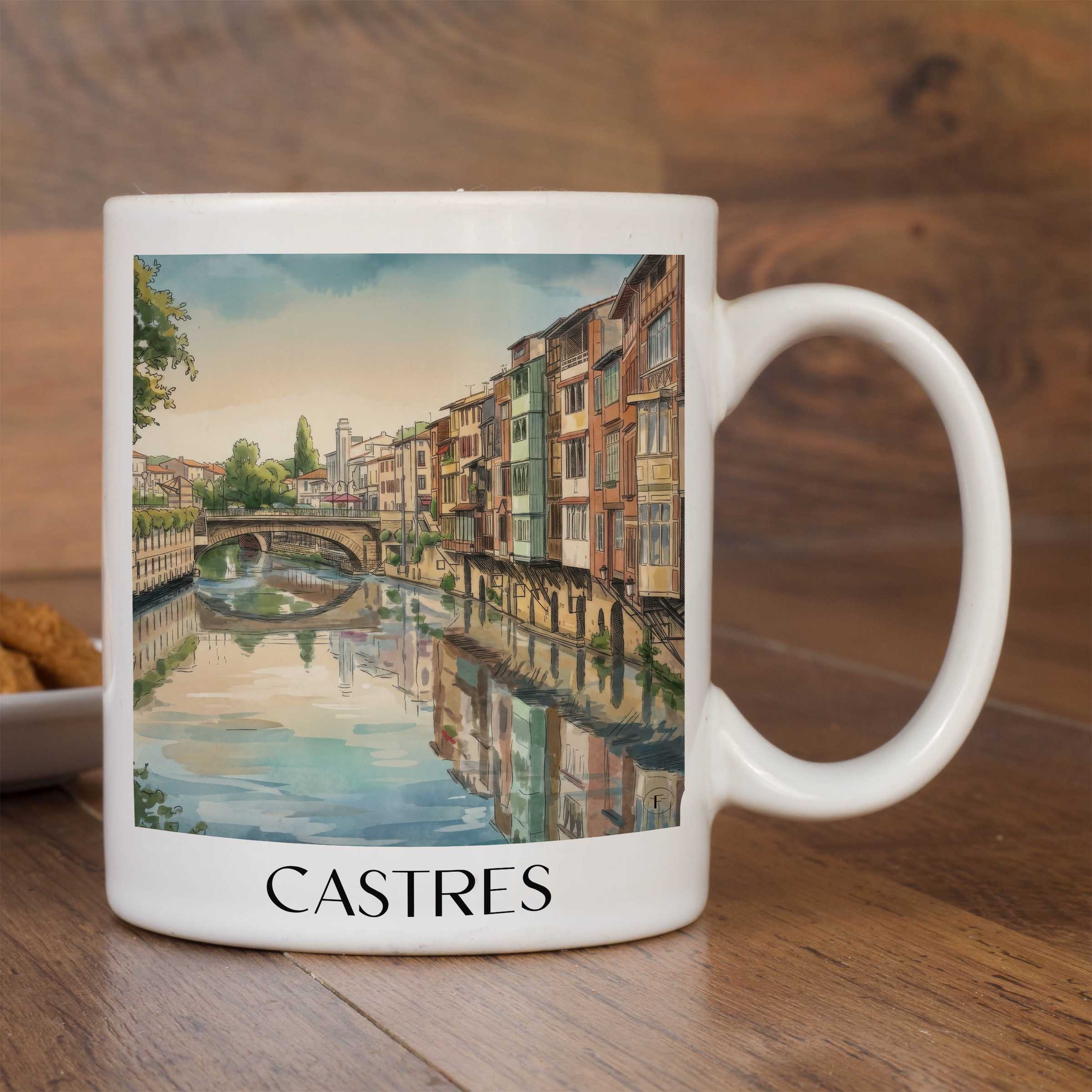 castres--pays-d'autan-frankreich-kaffeebecher-aquarell