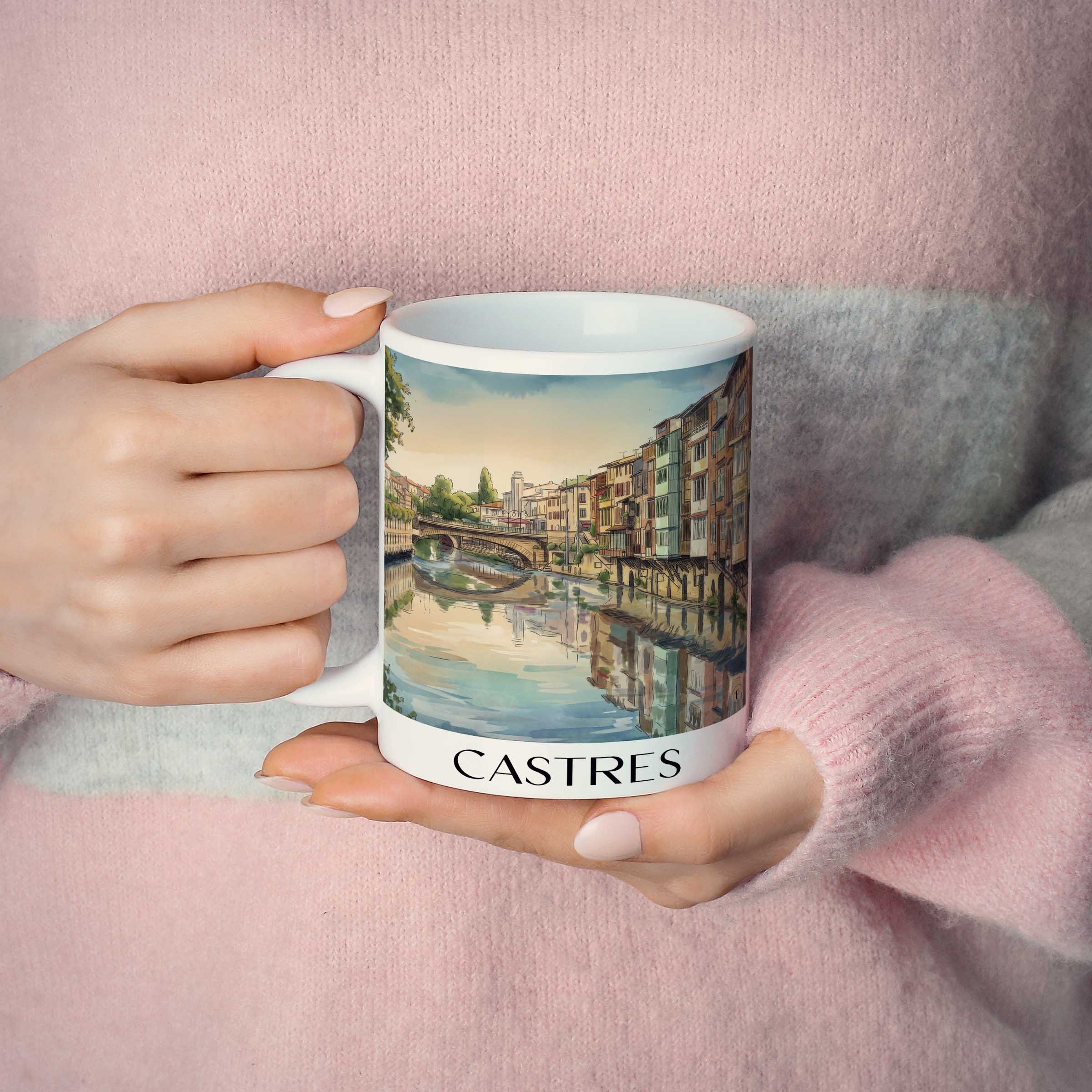 castres--pays-d'autan-frankreich-kaffeebecher-aquarell