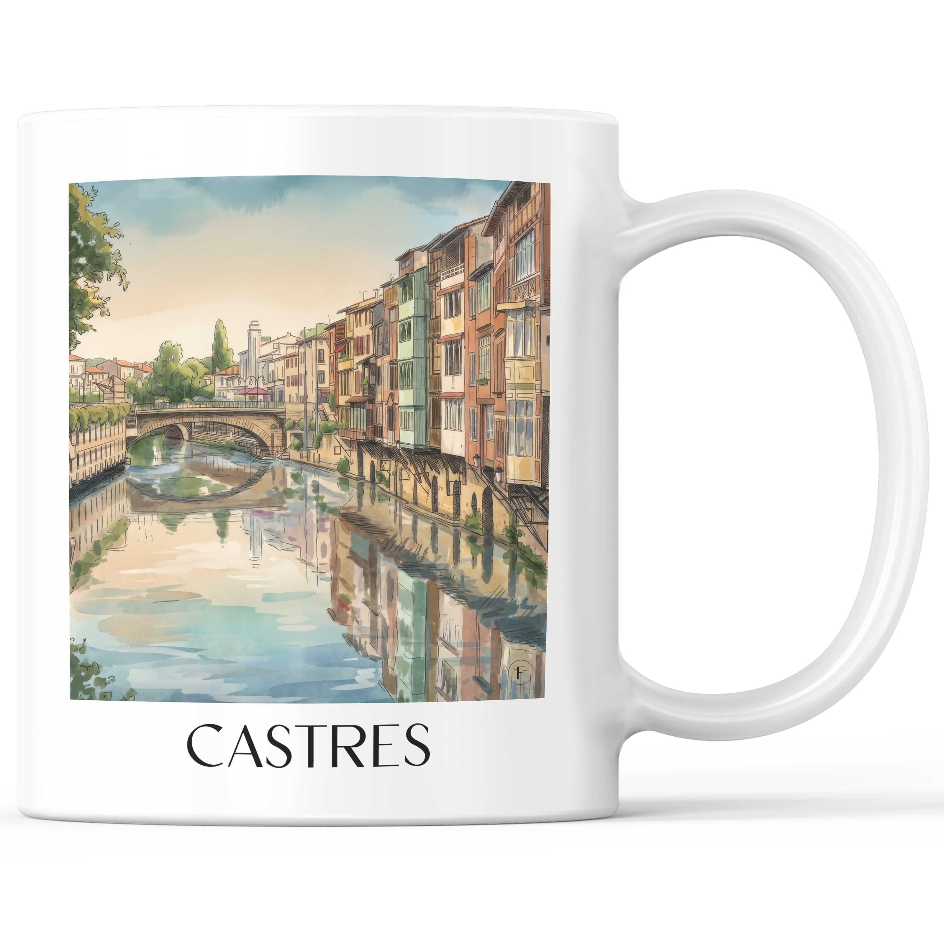 castres--pays-d'autan-frankreich-kaffeebecher-aquarell