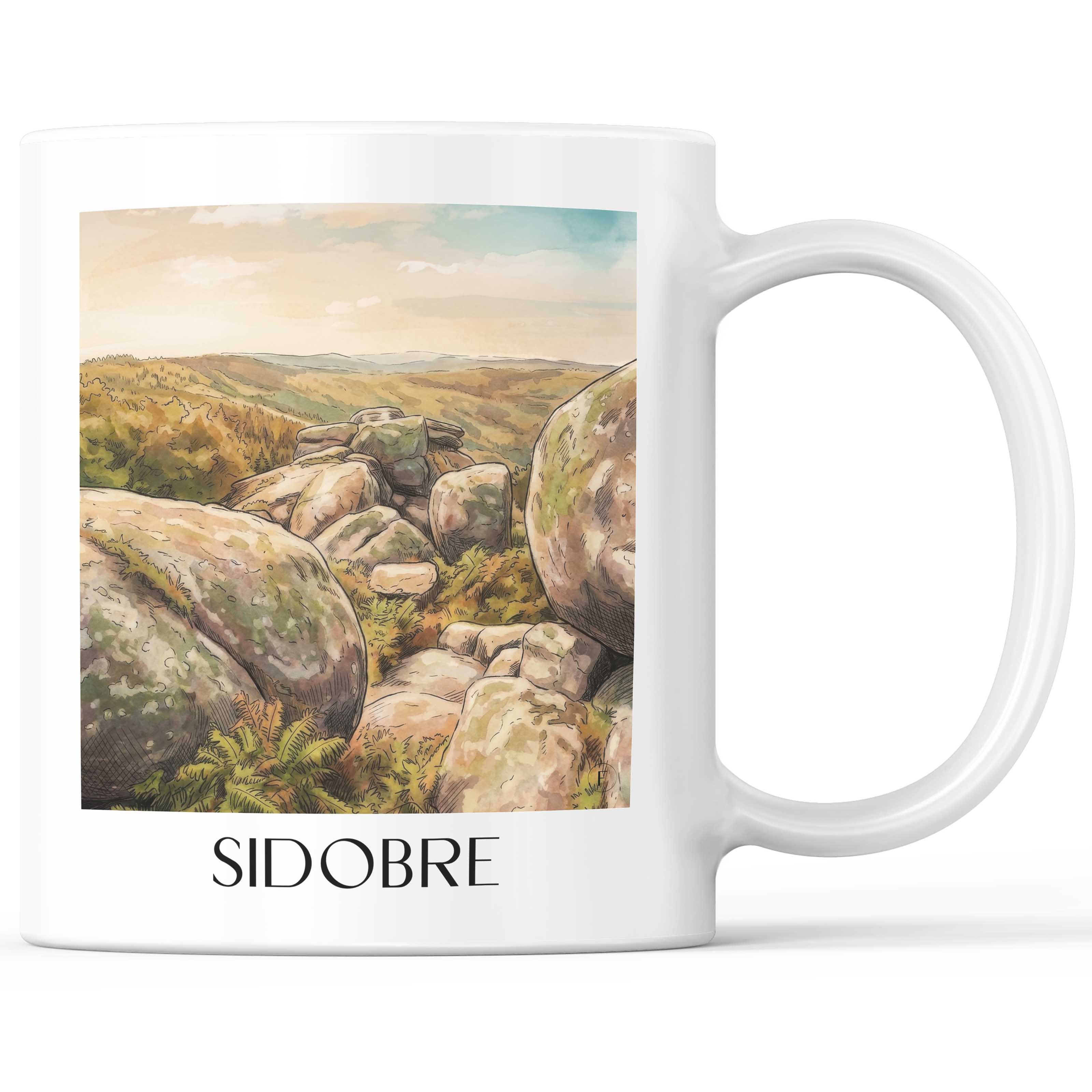 Sidobre Kaffeebecher - Okzitanien - Frankreich Becher - Kaffeetasse im Aquarell Stil