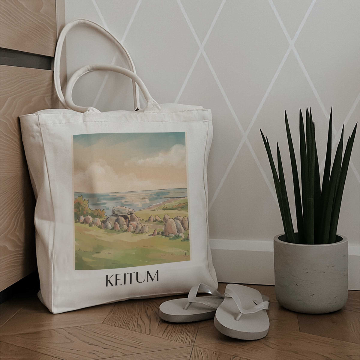 keitum-sylt-deutschland-einkaufstasche-aquarell
