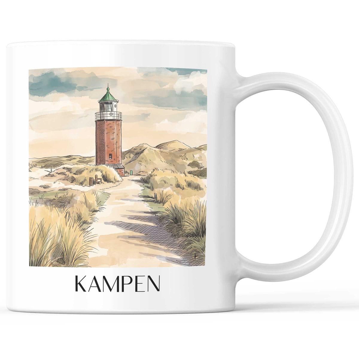 Kampen Kaffeebecher - Sylt - Deutschland Becher - Kaffeetasse im Aquarell Stil