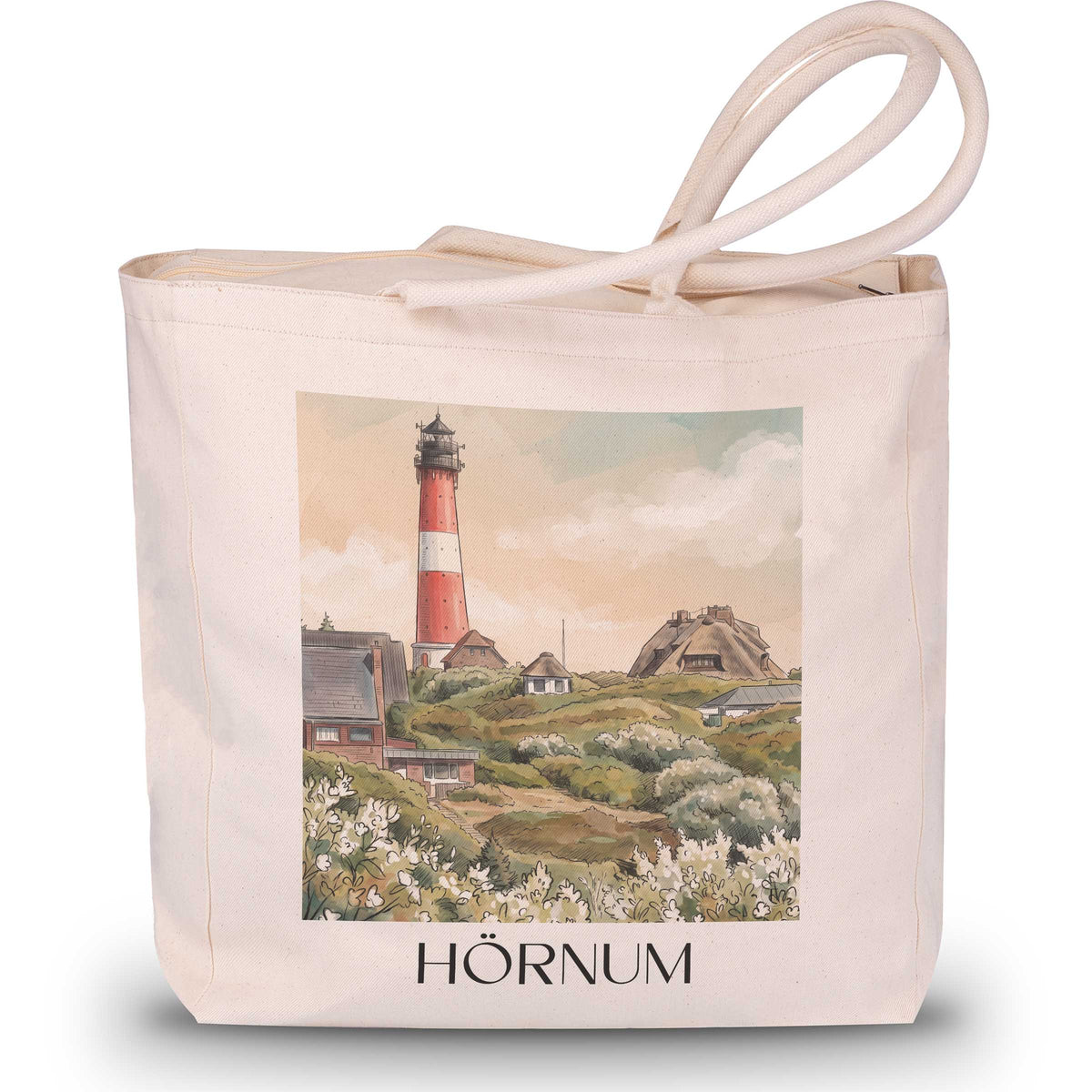 hörnum-sylt-deutschland-einkaufstasche-aquarell
