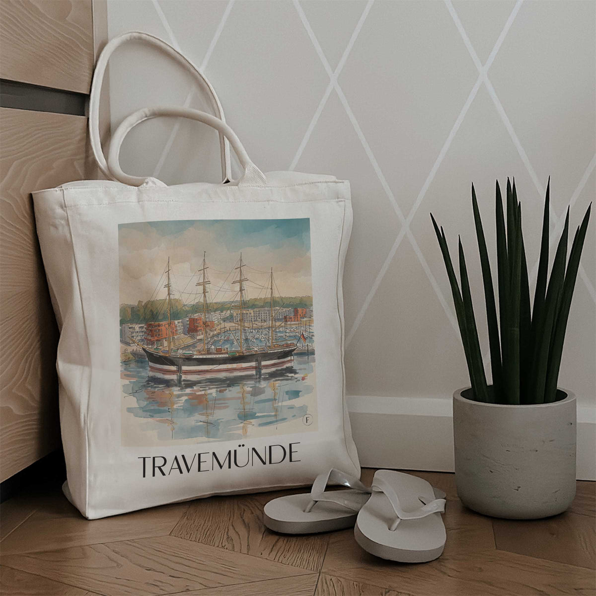travemünde-ostsee-deutschland-einkaufstasche-aquarell