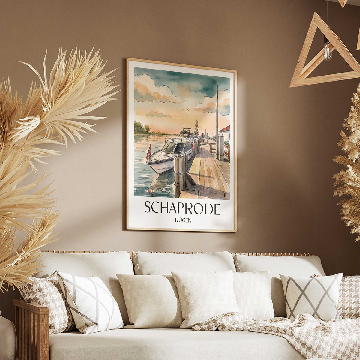 schaprode-rügen-deutschland-poster-aquarell