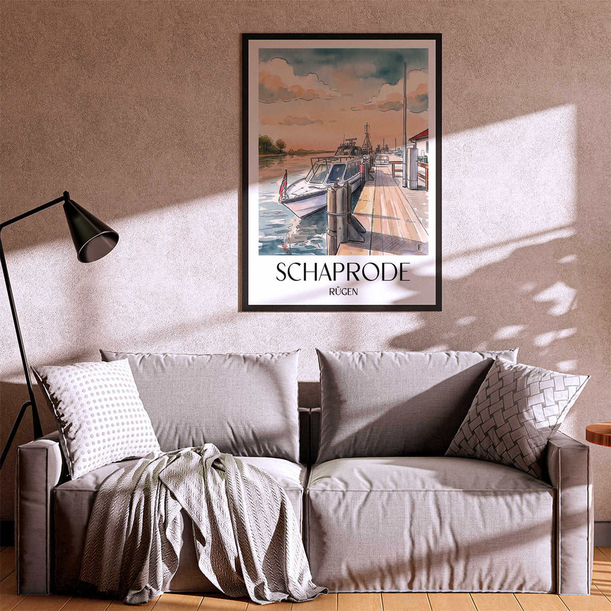 schaprode-rügen-deutschland-poster-aquarell