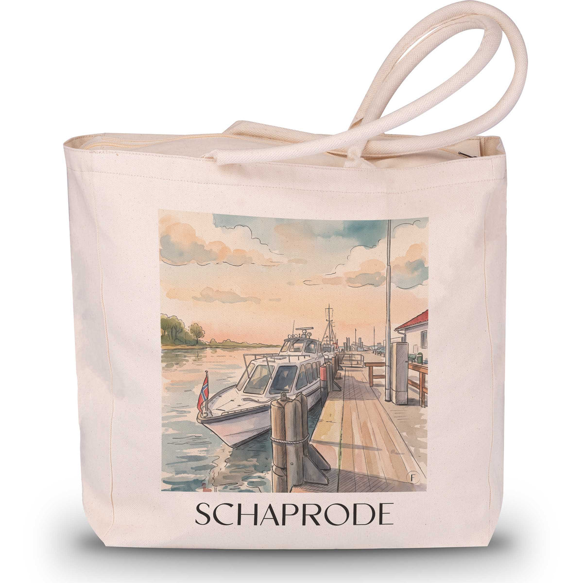 Schaprode Shopping Tasche - Rügen - Deutschland Tote Bag - Einkaufstasche im Aquarell Stil