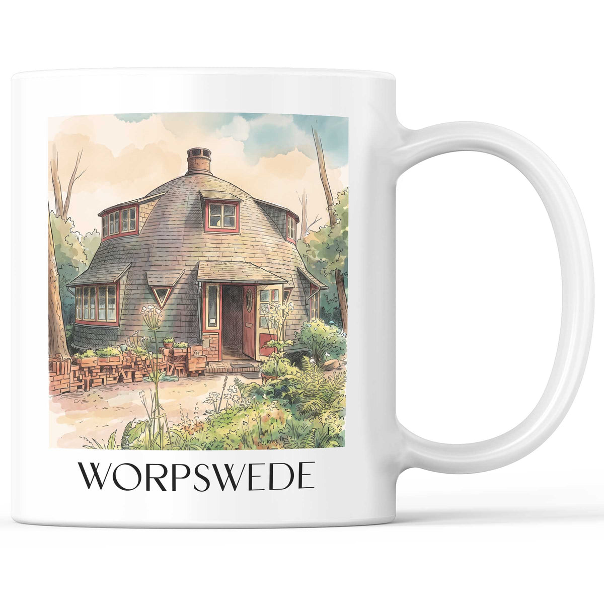 worpswede-teufelsmoor-deutschland-kaffeebecher-aquarell