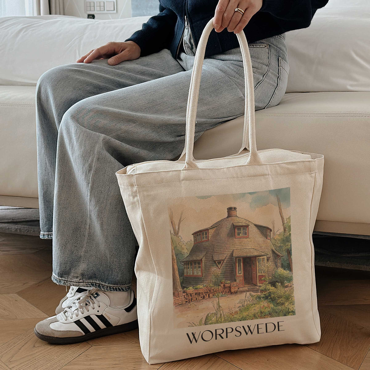 worpswede-teufelsmoor-deutschland-einkaufstasche-aquarell