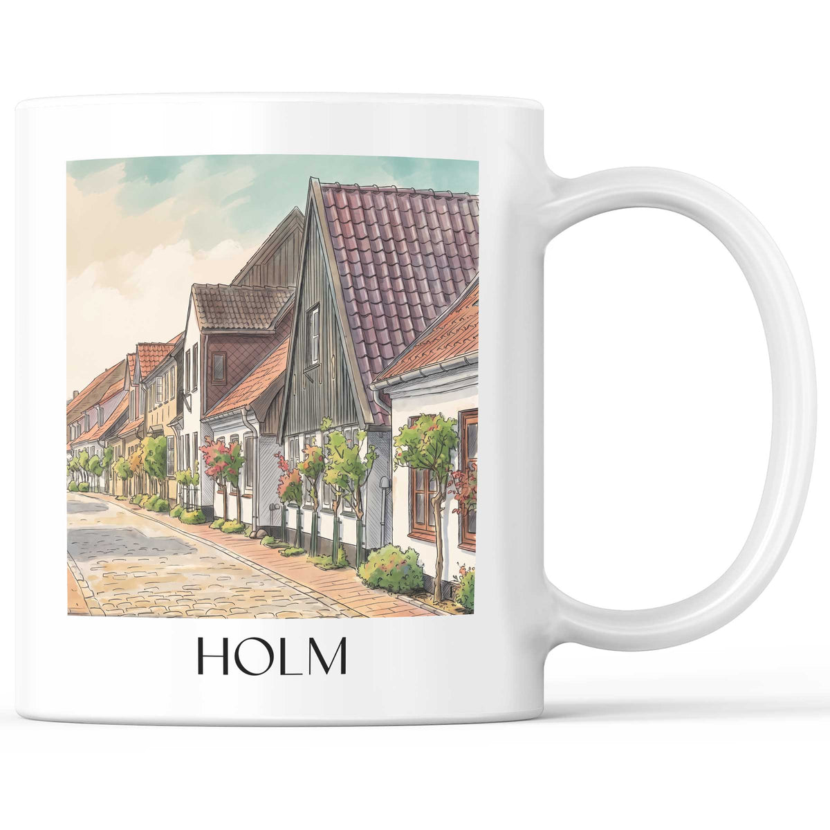 Holm Kaffeebecher - Holstein - Deutschland Becher - Kaffeetasse im Aquarell Stil