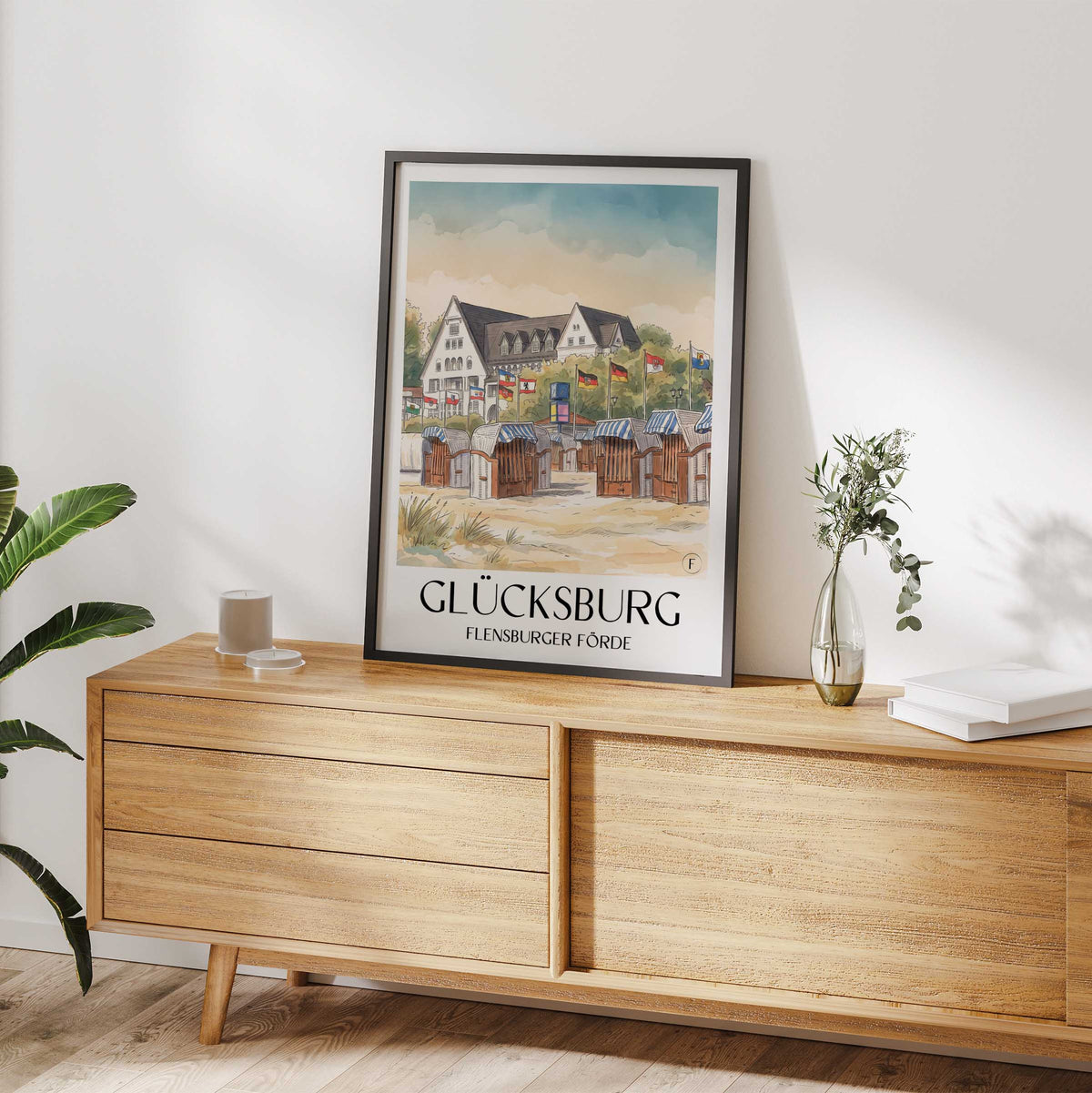 glücksburg-flensburger-förde-deutschland-poster-aquarell