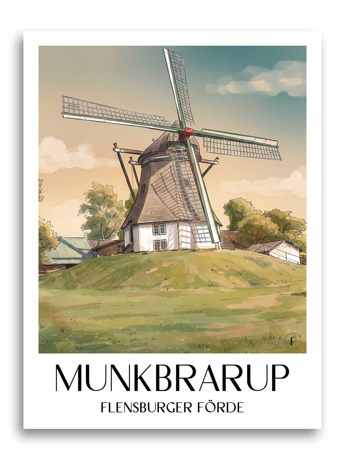 munkbrarup-flensburger-förde-deutschland-poster-aquarell