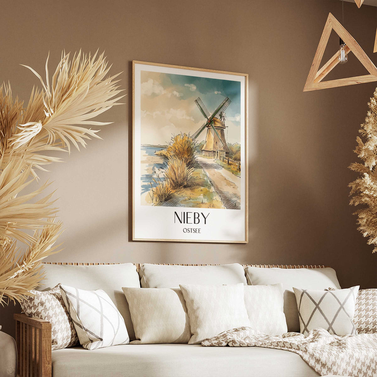 nieby-ostsee-deutschland-poster-aquarell