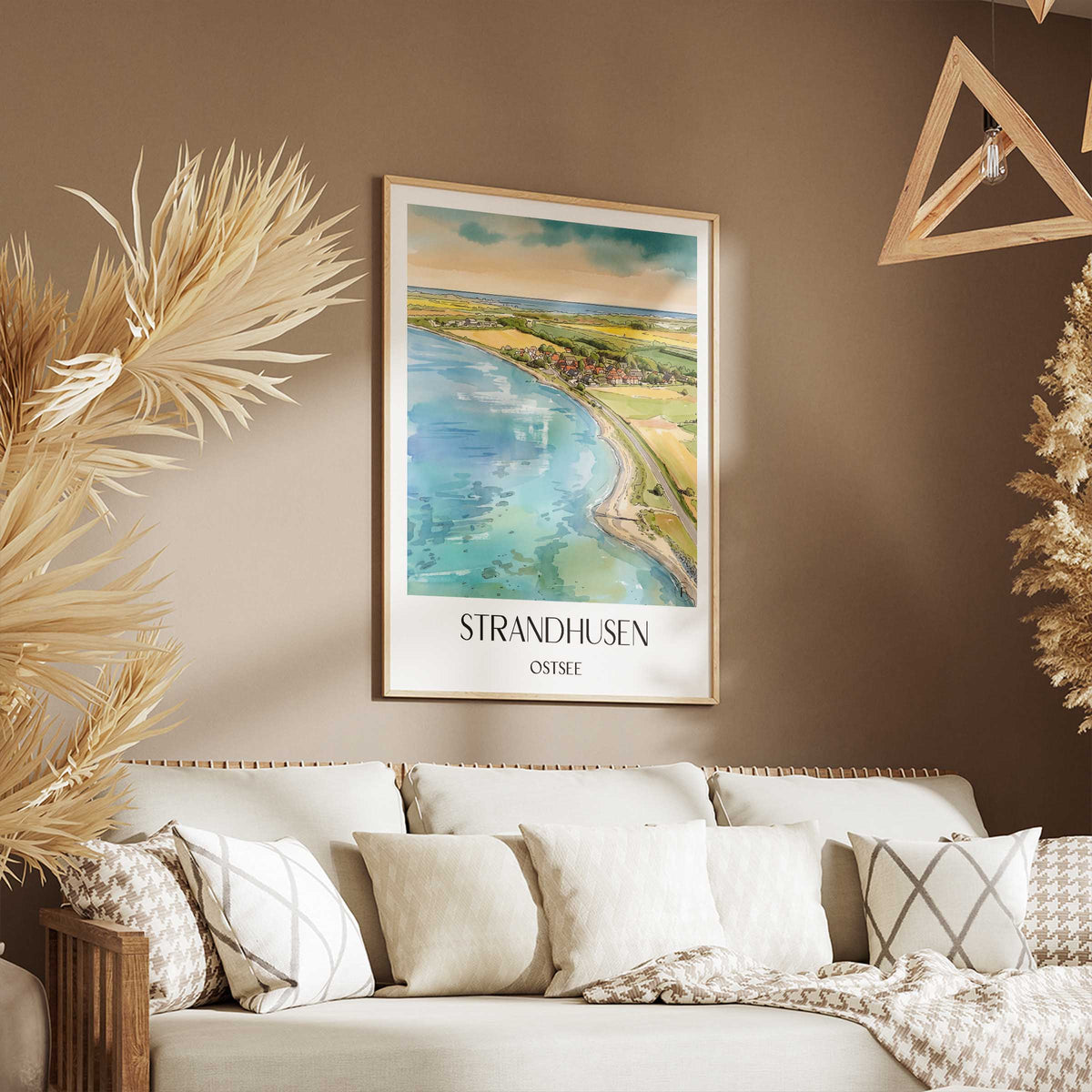 strandhusen-ostsee-deutschland-poster-aquarell