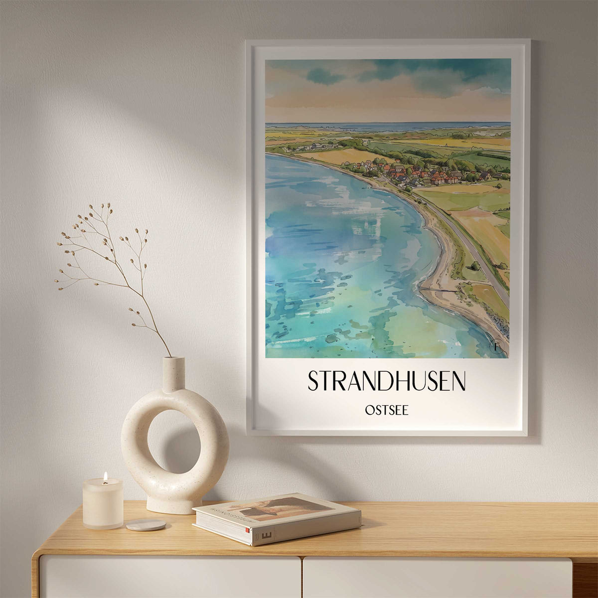 strandhusen-ostsee-deutschland-poster-aquarell