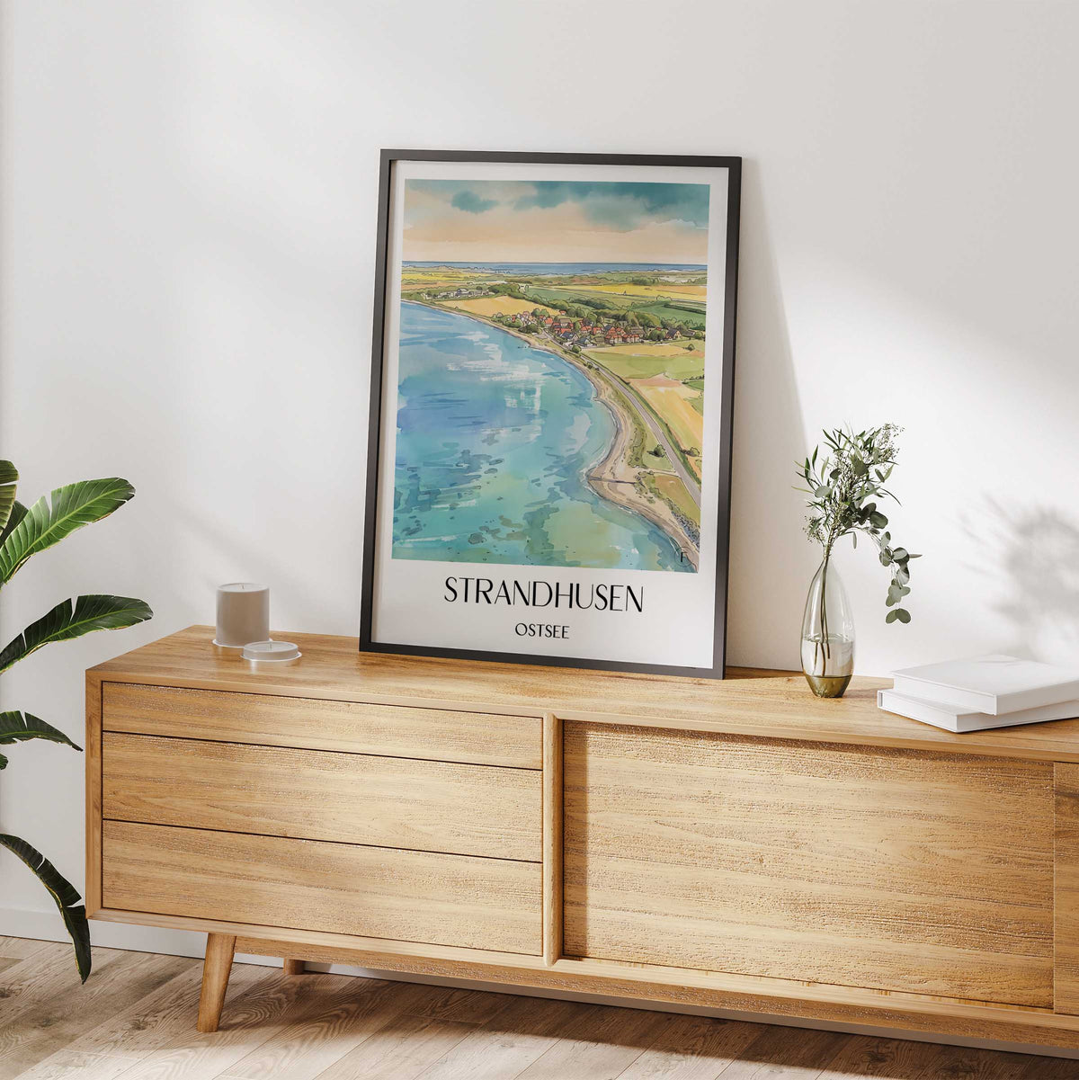 strandhusen-ostsee-deutschland-poster-aquarell