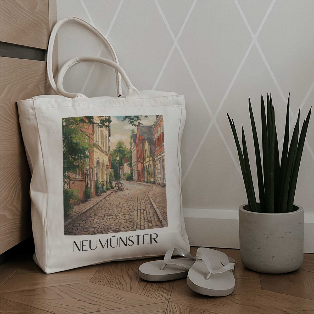 neumünster-holstein-deutschland-einkaufstasche-aquarell