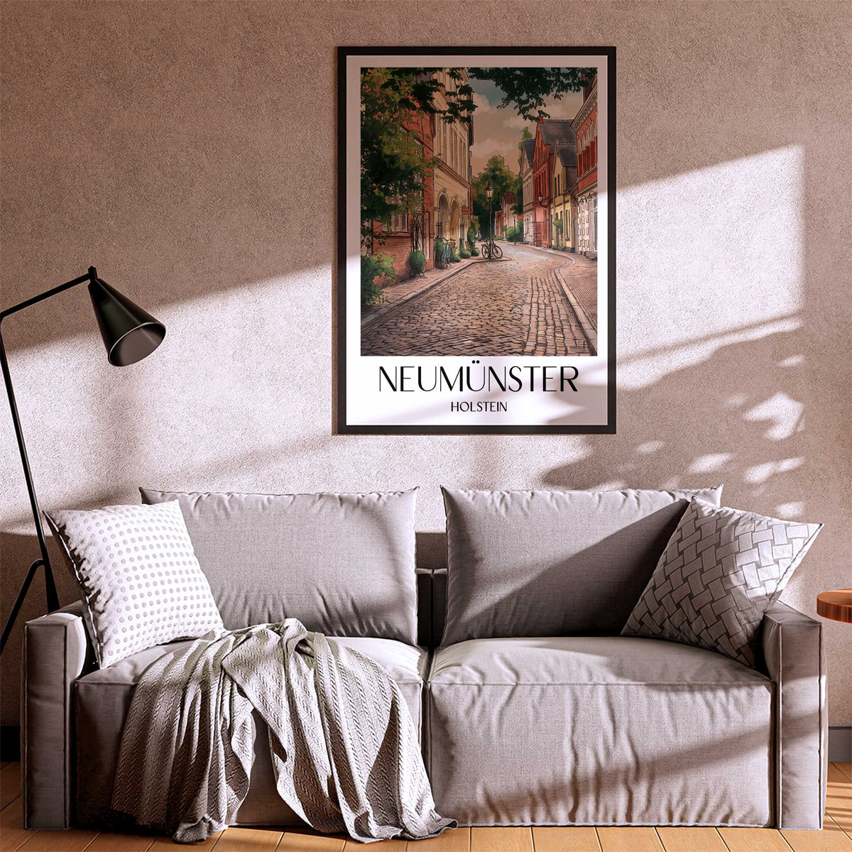 neumünster-holstein-deutschland-poster-aquarell