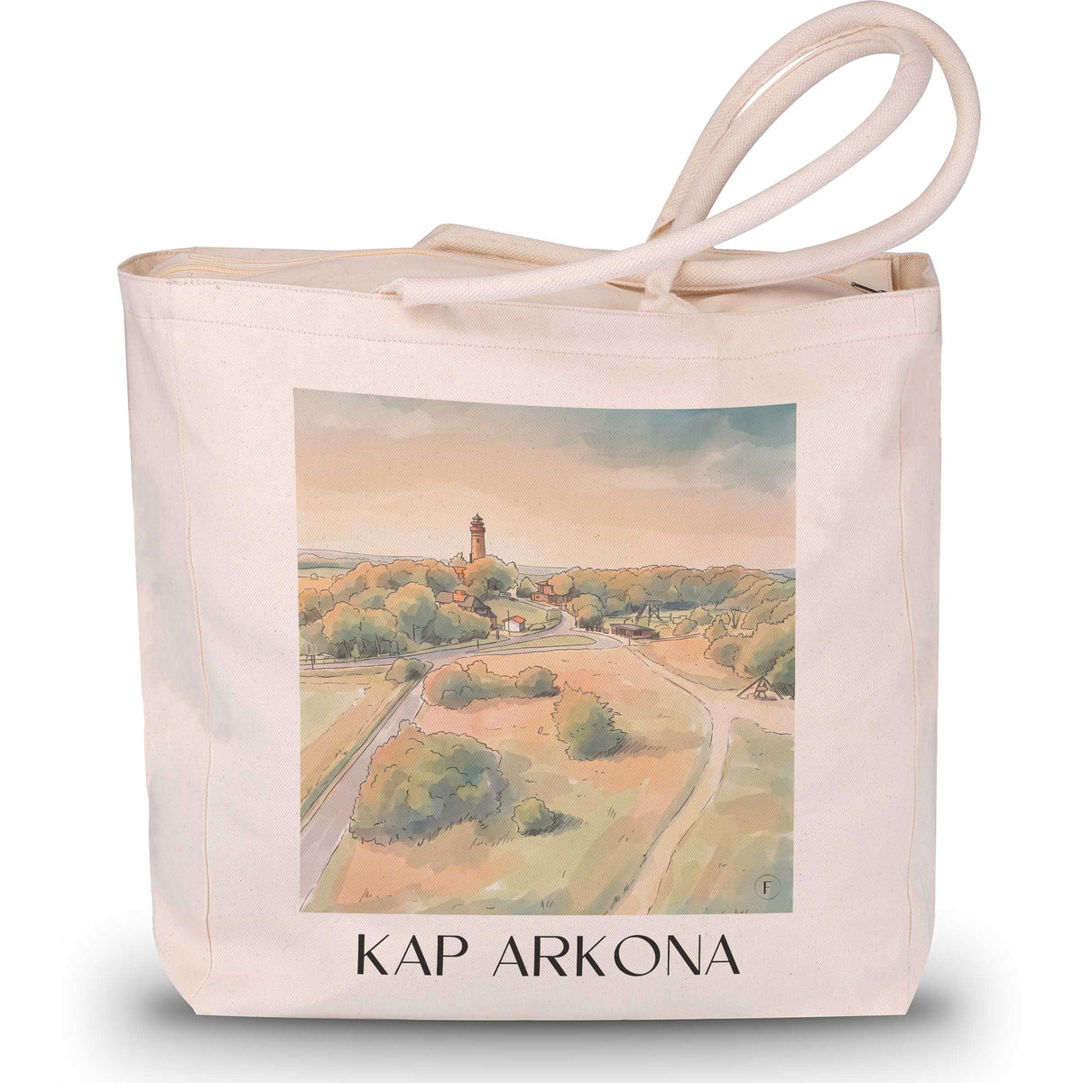 Kap arkona Shopping Tasche - Rügen - Deutschland Tote Bag - Einkaufstasche im Aquarell Stil