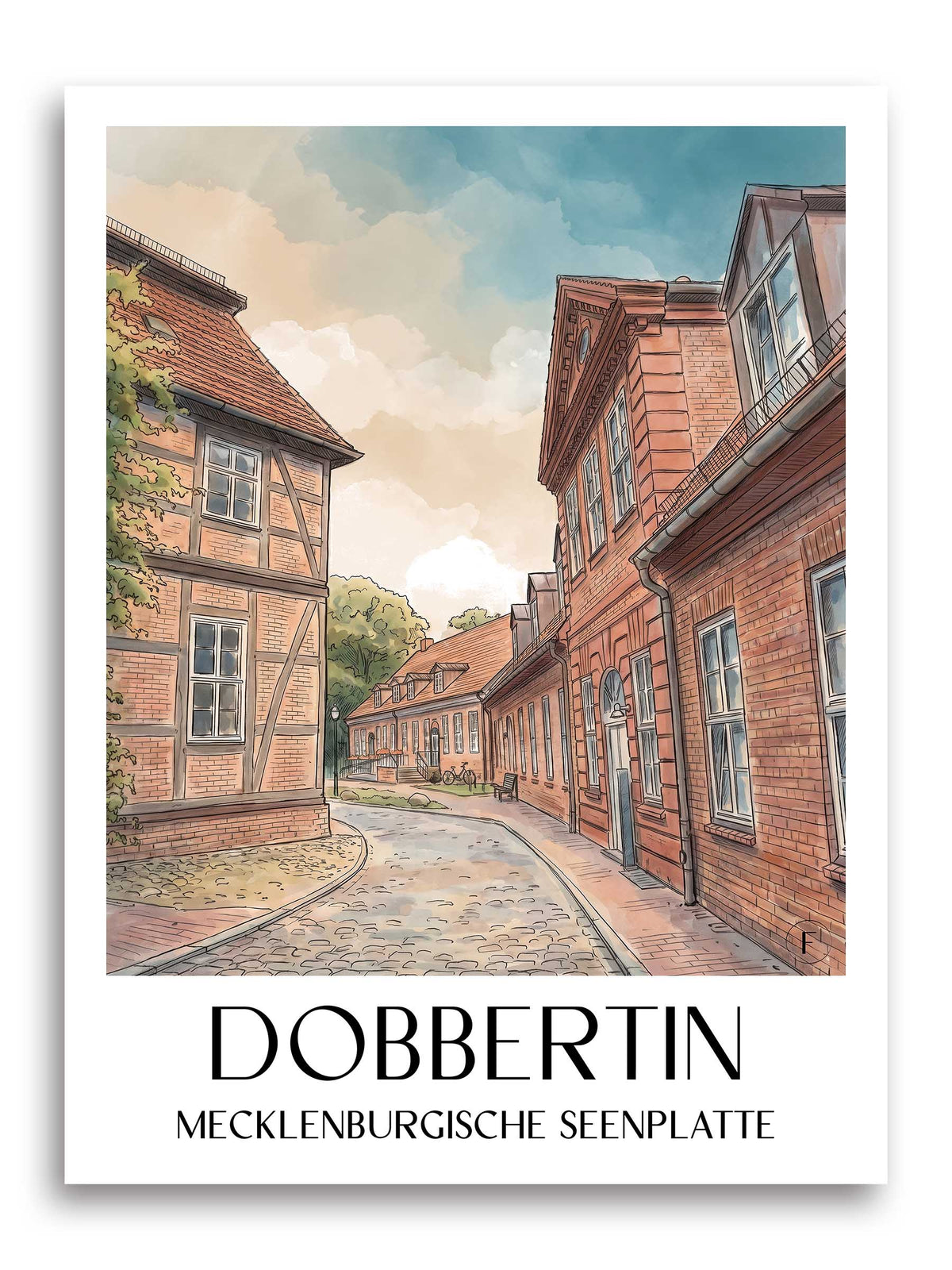 dobbertin-mecklenburgische-seenplatte-deutschland-poster-aquarell