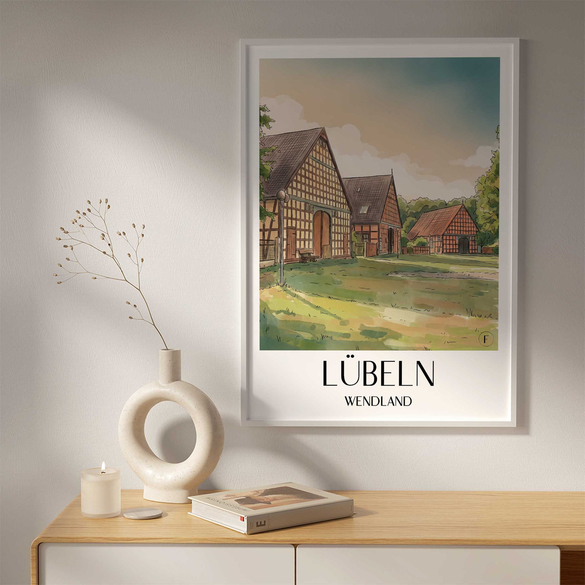 lübeln-wendland-deutschland-poster-aquarell