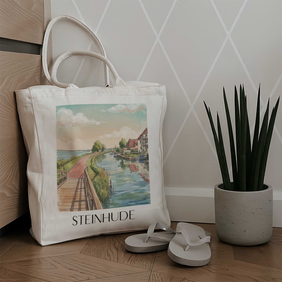 steinhude-niedersachsen-deutschland-einkaufstasche-aquarell
