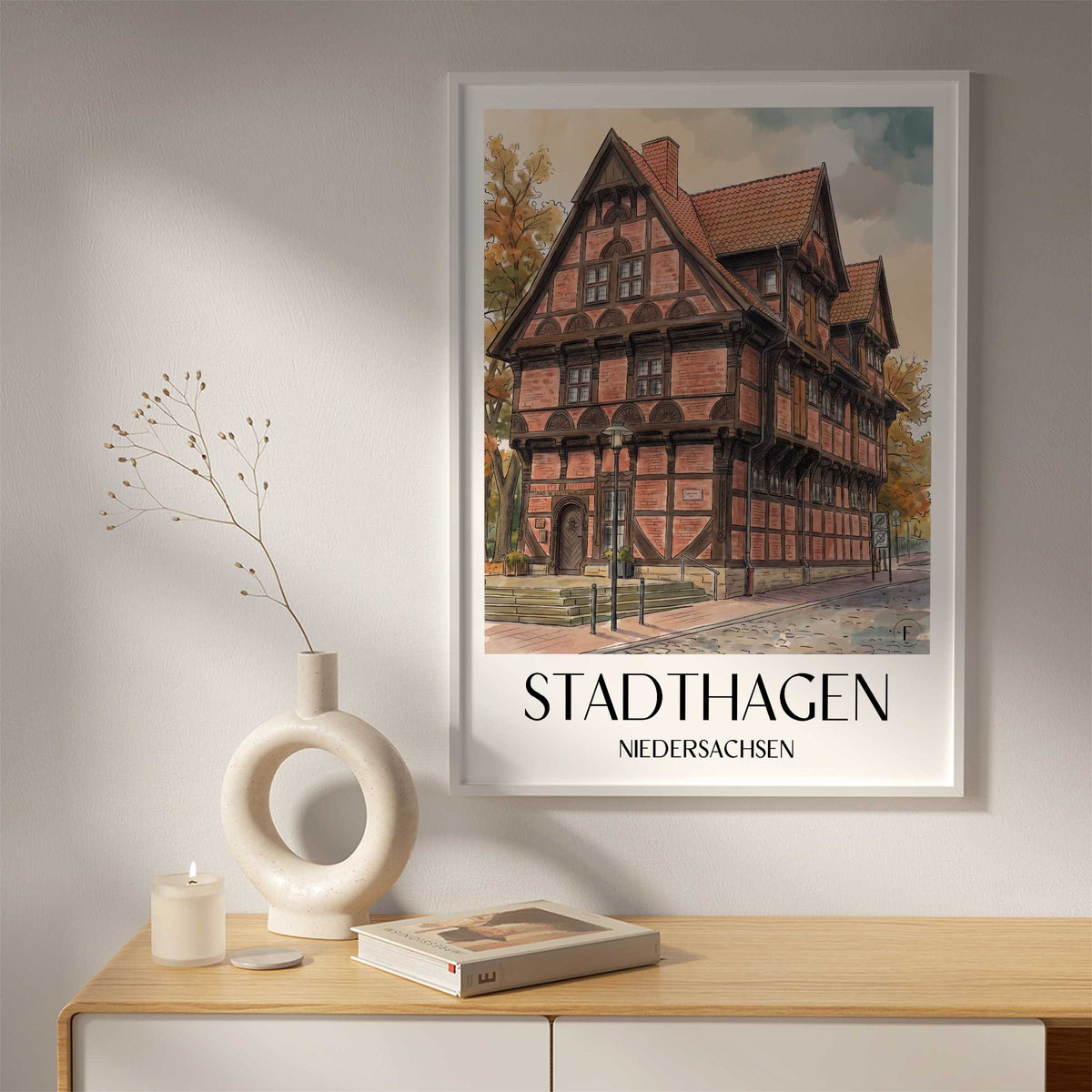 stadthagen-niedersachsen-deutschland-poster-aquarell