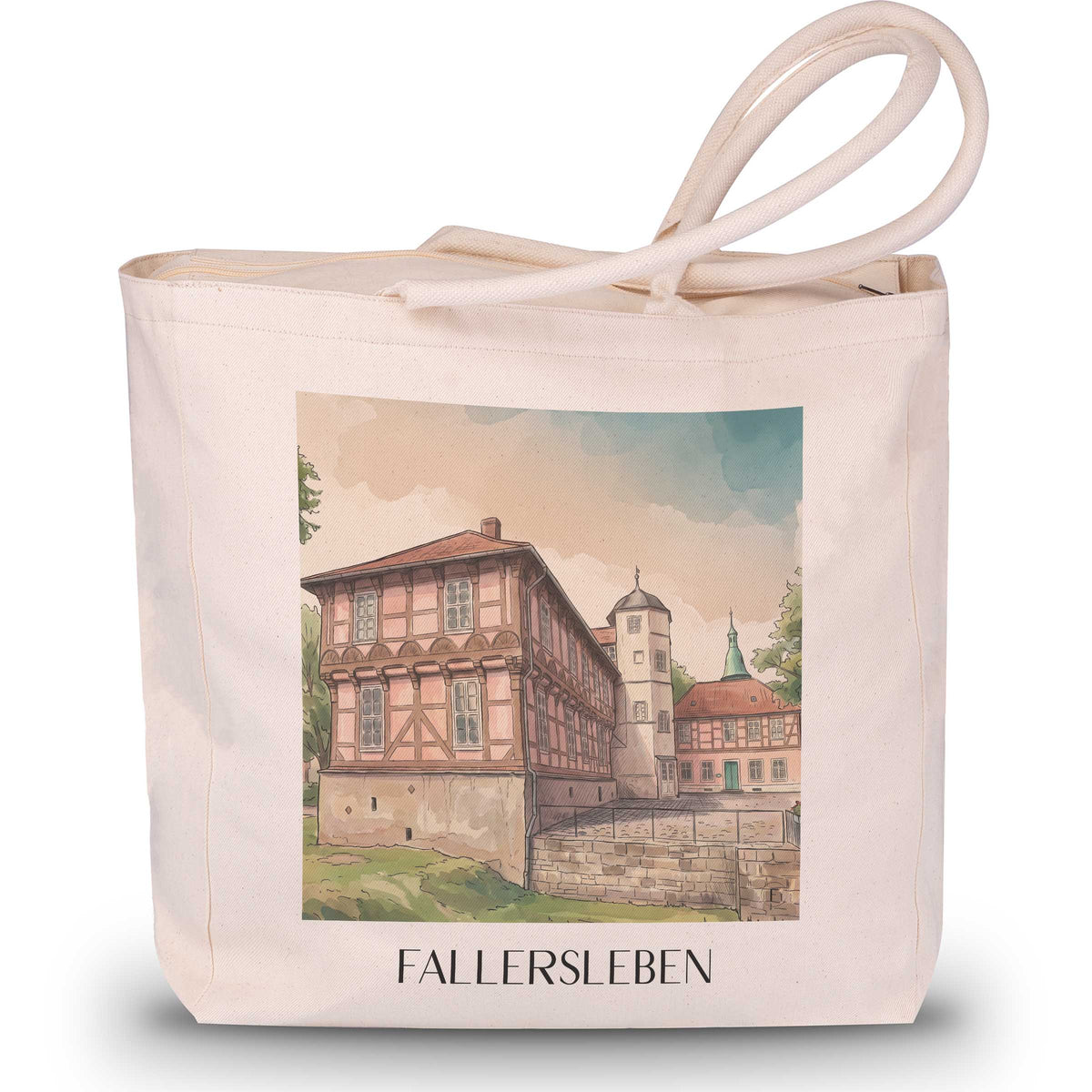 Fallersleben Shopping Tasche - Niedersachsen - Deutschland Tote Bag - Einkaufstasche im Aquarell Stil