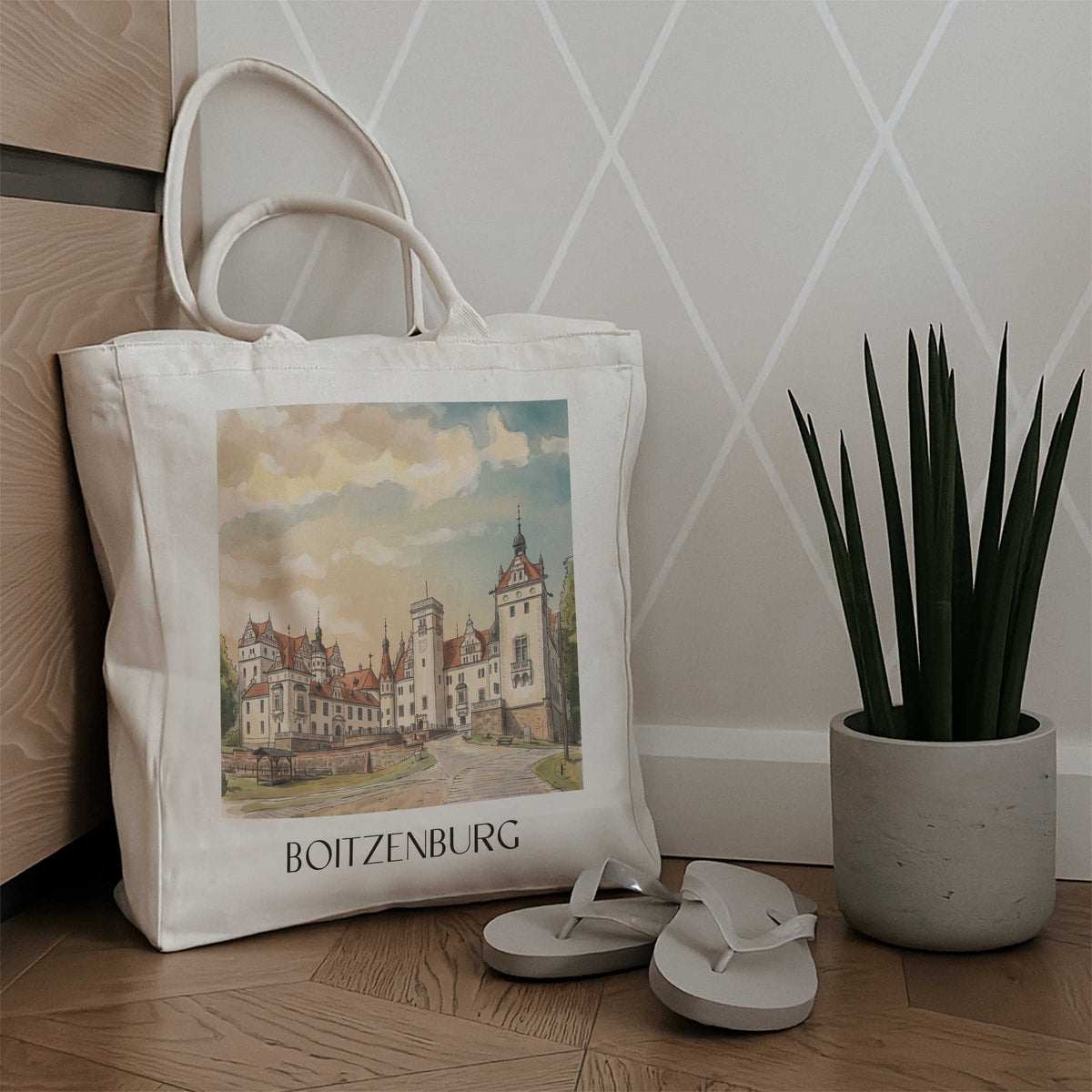 boitzenburg-uckermark-deutschland-einkaufstasche-aquarell