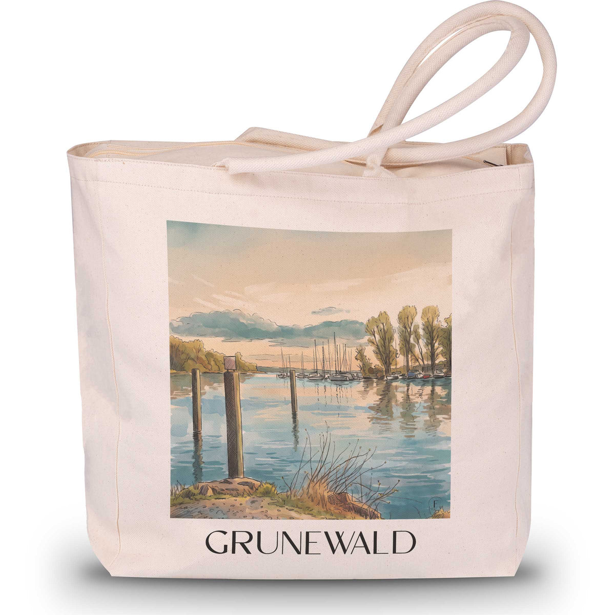 Grunewald Shopping Tasche - Berlin - Deutschland Tote Bag - Einkaufstasche im Aquarell Stil