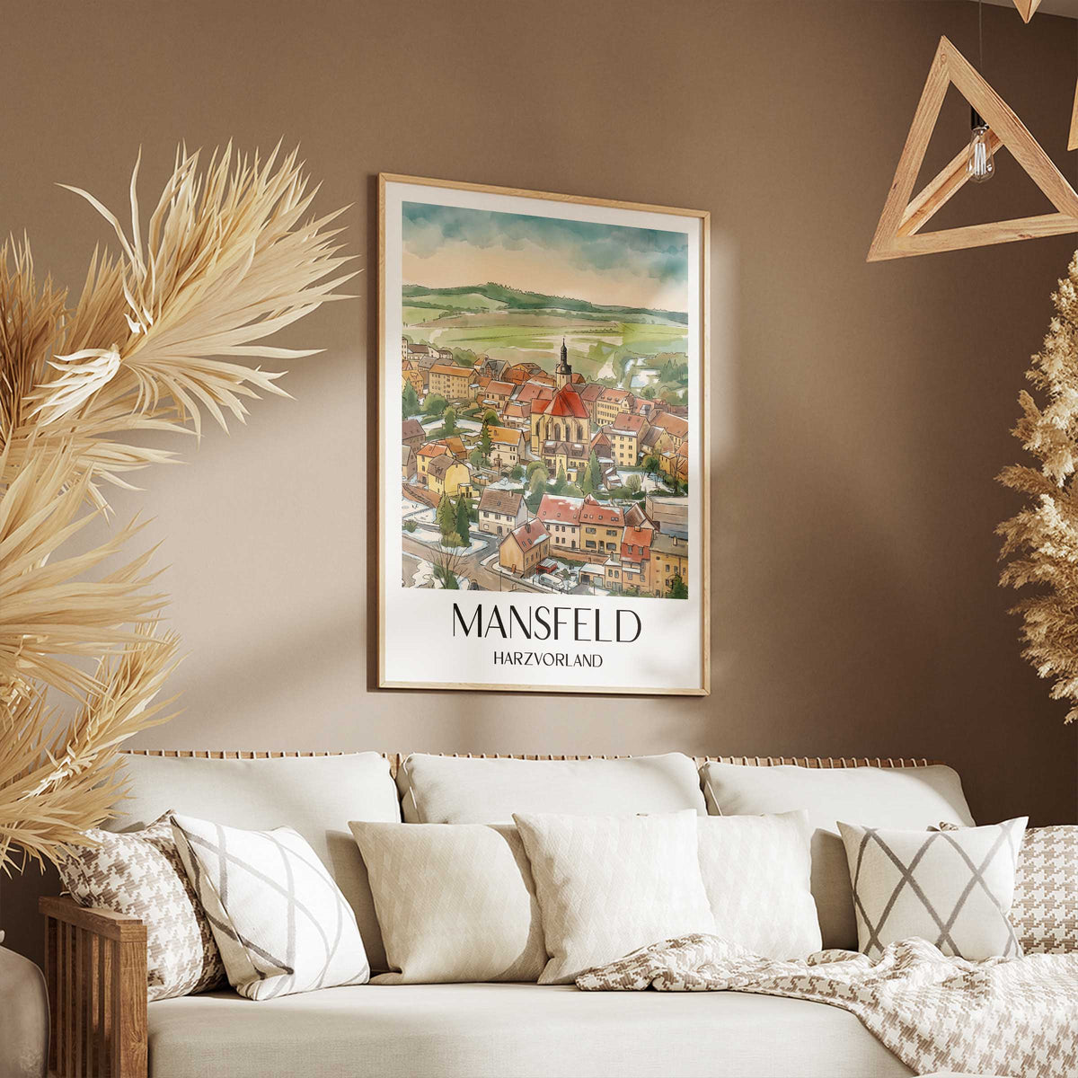 mansfeld-harzvorland-deutschland-poster-aquarell