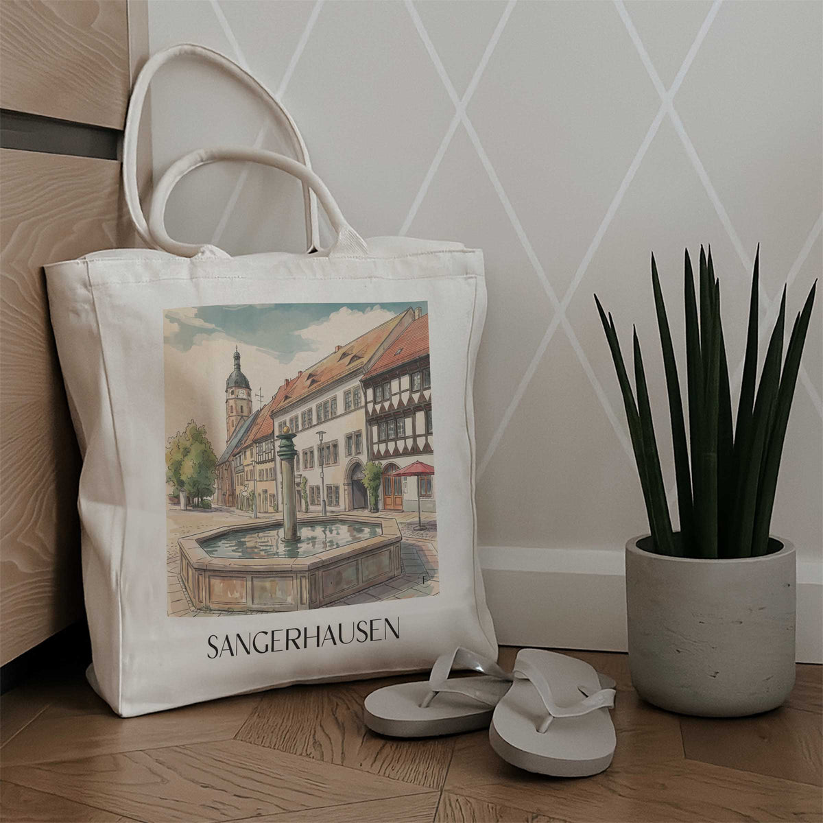 sangerhausen-südharz-deutschland-einkaufstasche-aquarell