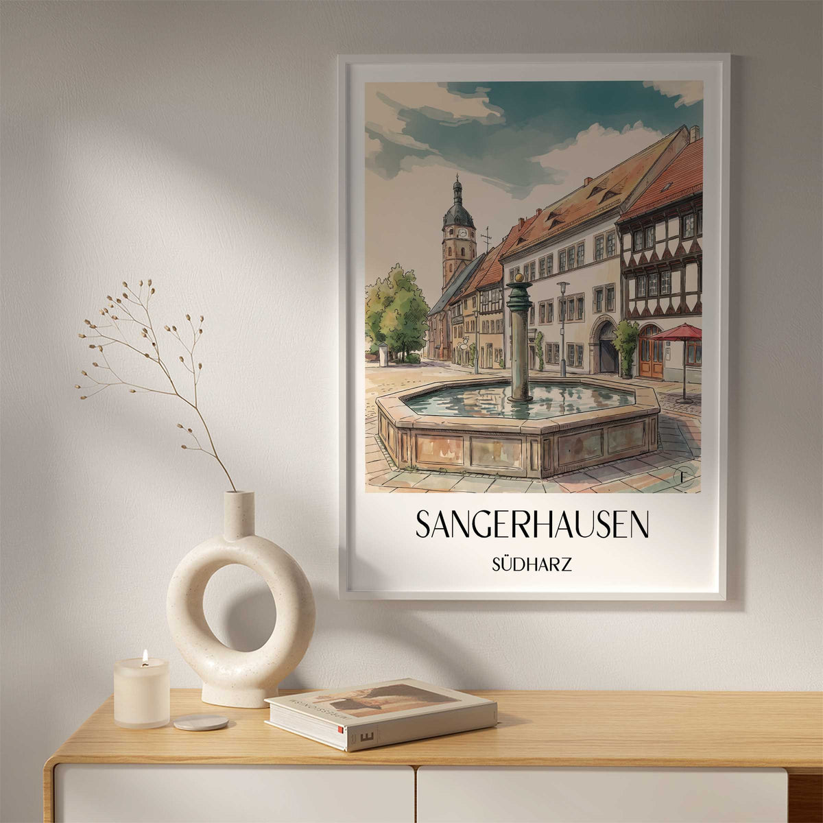 sangerhausen-südharz-deutschland-poster-aquarell