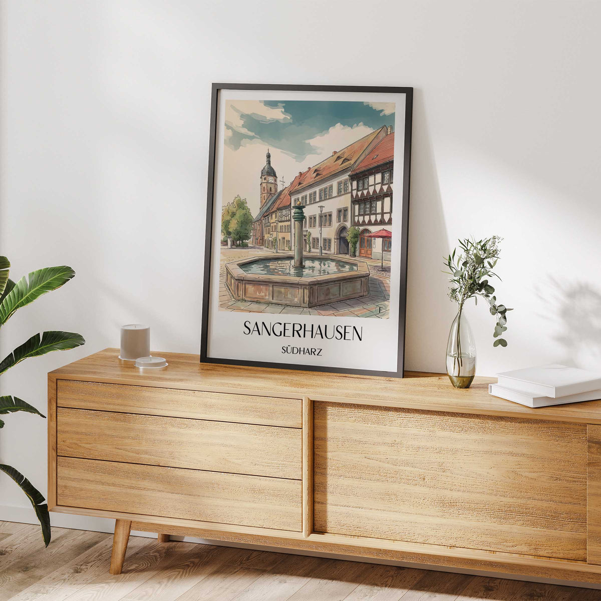sangerhausen-südharz-deutschland-poster-aquarell