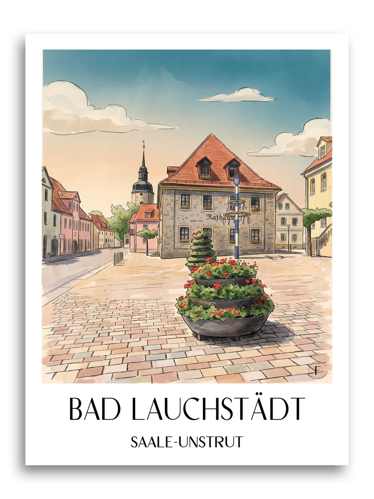 bad-lauchstädt-saale-unstrut-deutschland-poster-aquarell