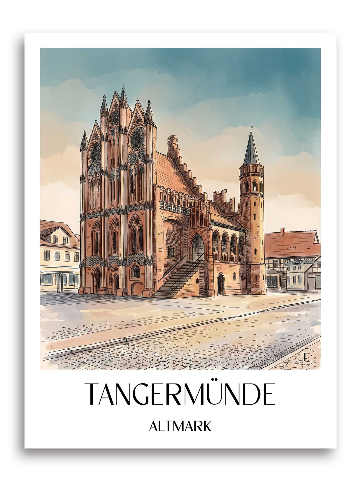 tangermünde-altmark-deutschland-poster-aquarell