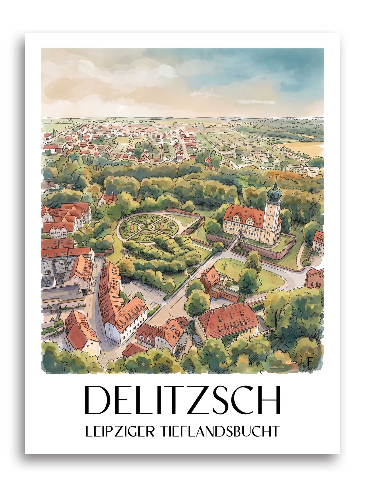 delitzsch-leipziger-tieflandsbucht-deutschland-poster-aquarell