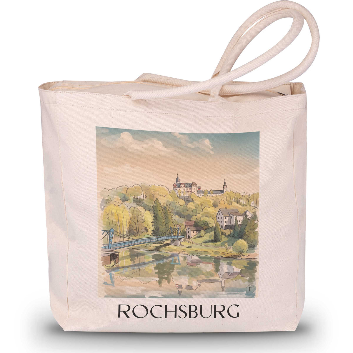 rochsburg-muldetal-deutschland-einkaufstasche-aquarell