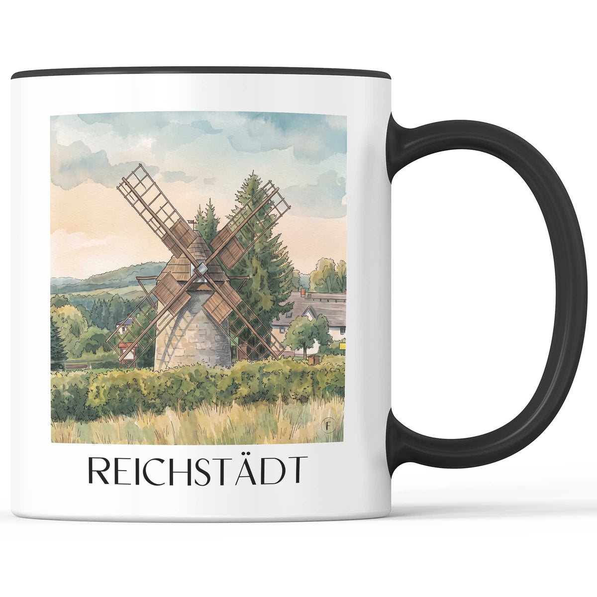 reichstädt-osterzgebirge-deutschland-kaffeebecher-aquarell